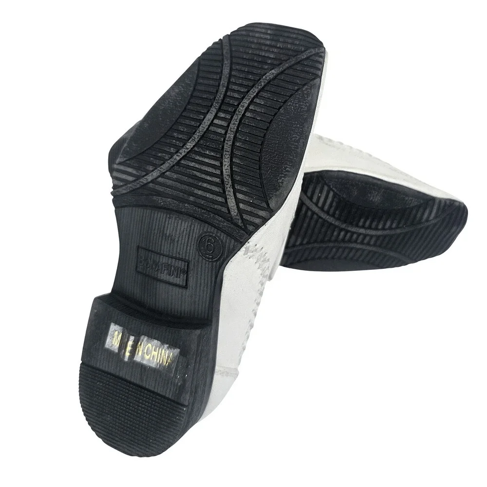 Bonafini Collection Kids White Leather Slip On Loafers 6 Wedding Formal‎ Church
